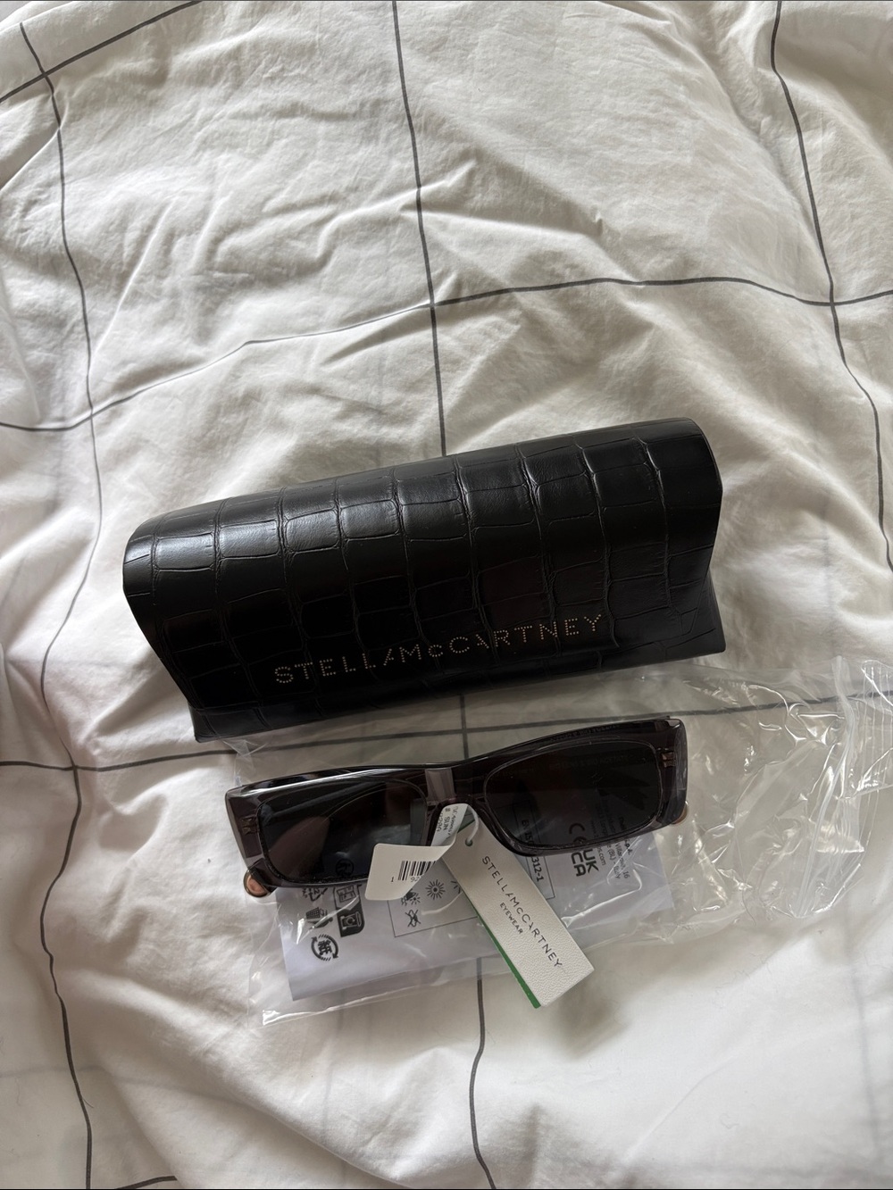 NWT Stella McCartney “Stella” Sunglasses with Black Croc-Embossed Case